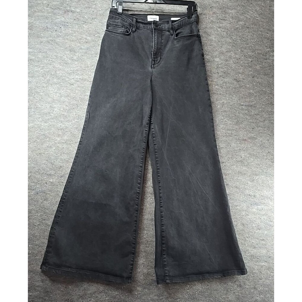 Frame Le Pixie High Rise Flare Jeans Womens 30 Black Denim Cotton Stretch 30x30
